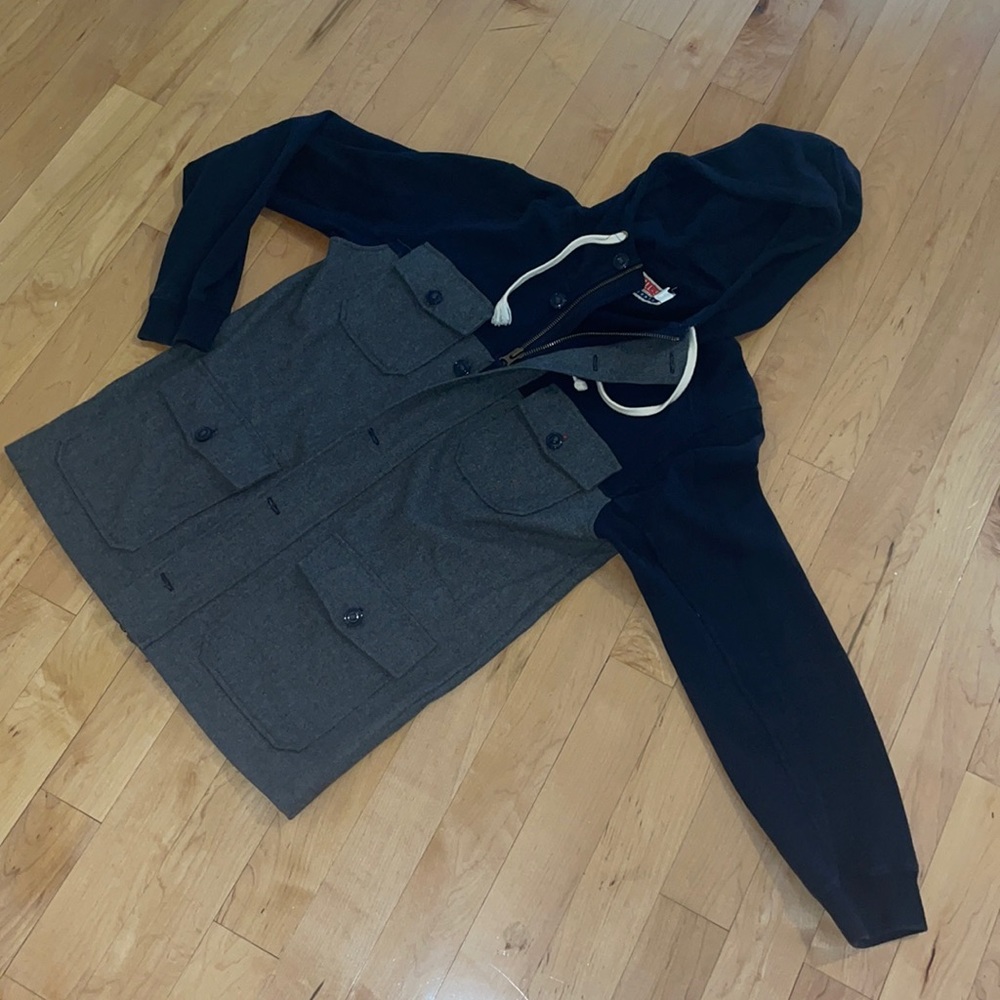 Allson Men’s Two Tone Zip/Button Hoodie